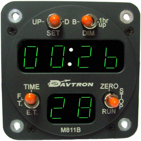 M811B Digital Clock | Flight Time Recorder, Elapsed Time Meter | Night Vision Compatible