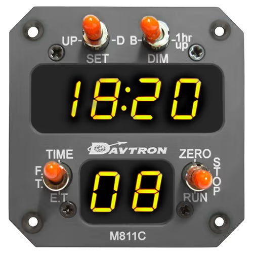 M811C Chronometer | LED, Gray, Front Mount