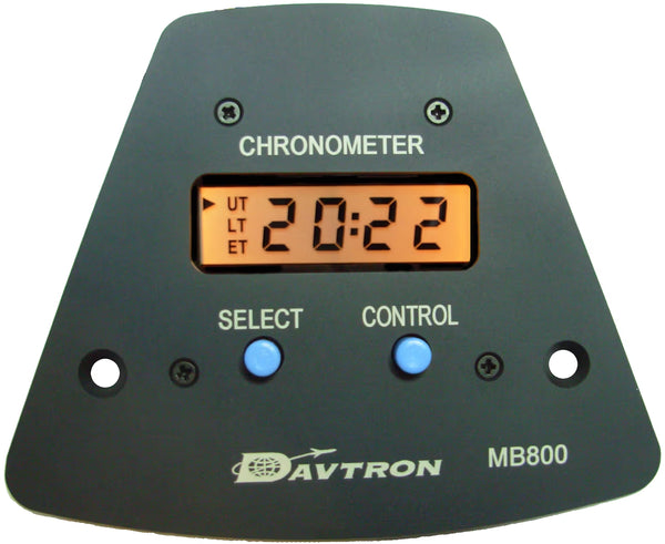 B800 Yoke Mount Digital Clock for Beechcraft King Air | 5V Lighting, Black Color