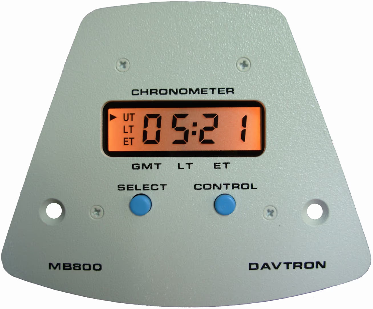 B800 Yoke Mount Digital Clock for Beechcraft King Air | 28V Lighting, Cream Color