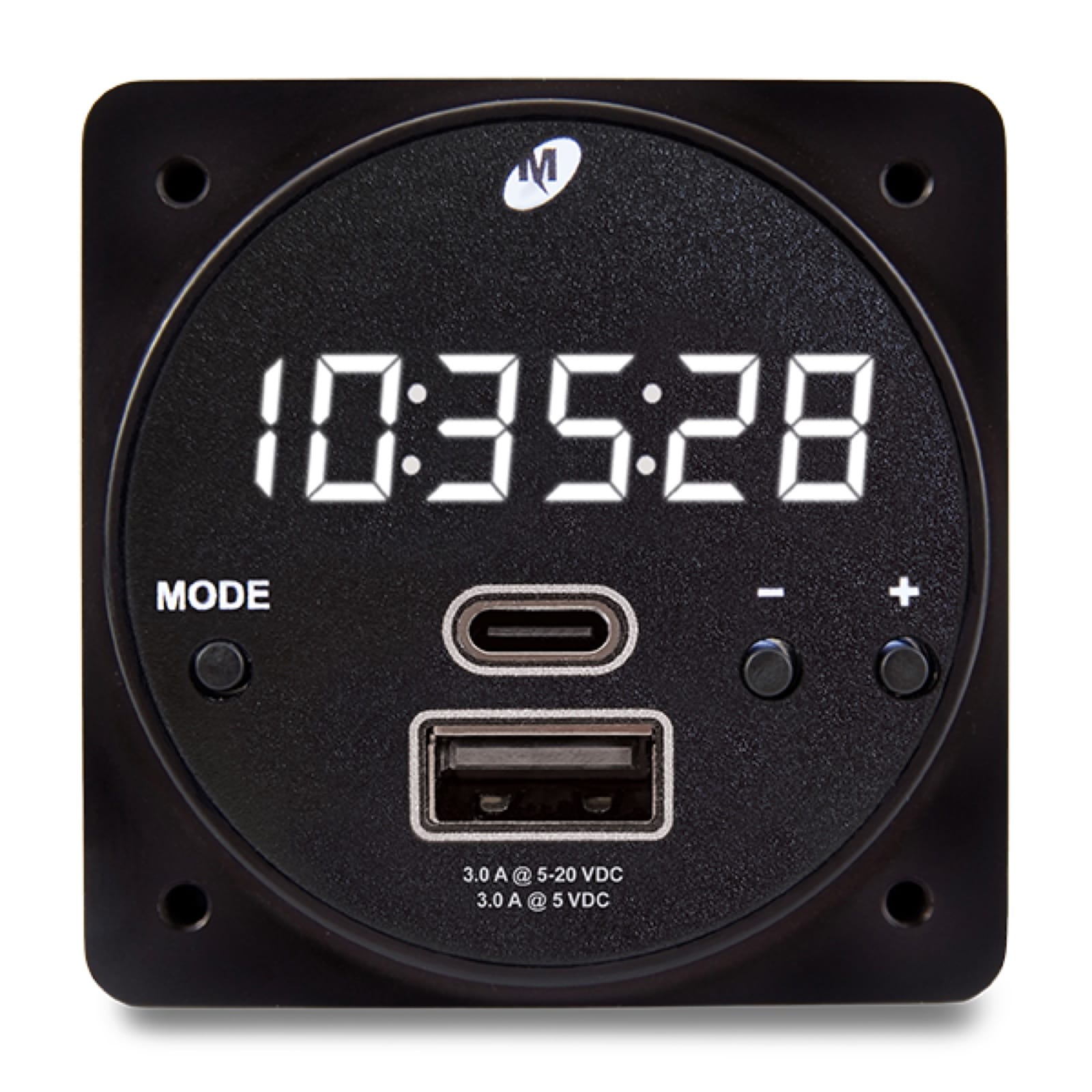 Mid-Continent Clocks Mid-Continent CHRONOS CH93MAX Digital Clock / USB Charger (MAX Power) 6420093-5 Mid-Continent CHRONOS CH93MAX Digital Clock / USB Charger (MAX Power)