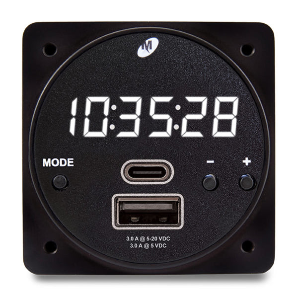 Mid-Continent Clocks Mid-Continent CHRONOS CH93MAX Digital Clock / USB Charger (MAX Power) 6420093-5 Mid-Continent CHRONOS CH93MAX Digital Clock / USB Charger (MAX Power)