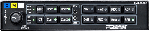 PS Engineering Audio Panels PS Engineering PMA6000B — as above, no Marker Beacon Receiver 050-604-0100 PS Engineering PMA6000B — as above, no Marker Beacon Receiver