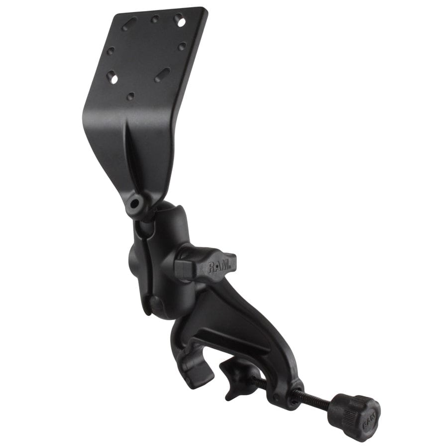 RAM Mounts RAM DOUBLE BALL YOKE CLAMP MOUNT WITH ANGLED EXTENSION PLATE RAM-B-125U-A RAM DOUBLE BALL YOKE CLAMP MOUNT WITH ANGLED EXTENSION PLATE