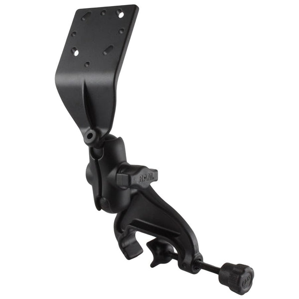 RAM Mounts RAM DOUBLE BALL YOKE CLAMP MOUNT WITH ANGLED EXTENSION PLATE RAM-B-125U-A RAM DOUBLE BALL YOKE CLAMP MOUNT WITH ANGLED EXTENSION PLATE