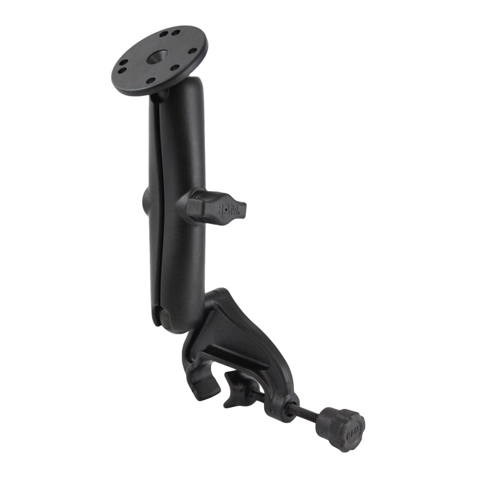 RAM Mounts RAM DOUBLE BALL YOKE CLAMP MOUNT WITH ROUND PLATE RAM-B-121U-C RAM DOUBLE BALL YOKE CLAMP MOUNT WITH ROUND PLATE