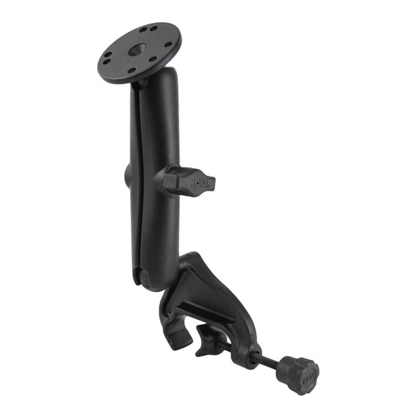 RAM Mounts RAM DOUBLE BALL YOKE CLAMP MOUNT WITH ROUND PLATE RAM-B-121U-C RAM DOUBLE BALL YOKE CLAMP MOUNT WITH ROUND PLATE