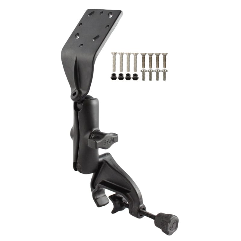 RAM Mounts RAM DOUBLE BALL YOKE MOUNT WITH ANGLED PLATE & GARMIN MOUNTING HARDWARE RAM-B-125-G1U RAM DOUBLE BALL YOKE MOUNT WITH ANGLED PLATE & GARMIN MOUNTING HARDWARE