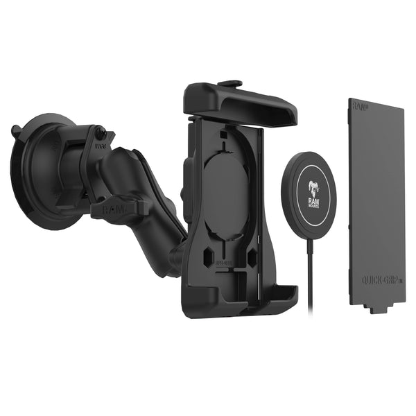 RAM Mounts RAM QUICK-GRIP CRADLE BASE FOR APPLE MAG SAFE PUCK  WITH SUCTION CUP MOUNT RAM-B-166-UN15WU RAM QUICK-GRIP CRADLE BASE FOR APPLE MAG SAFE PUCK  WITH SUCTION CUP MOUNT