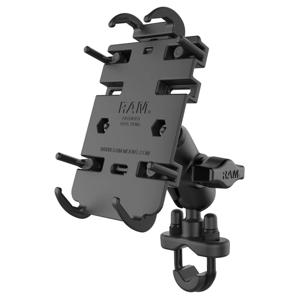 RAM Mounts RAM QUICK-GRIP PHONE HOLDER WITH SHORT ARM AND U-BOLT RAM-B-149Z-A-PD3U RAM QUICK-GRIP PHONE HOLDER WITH SHORT ARM AND U-BOLT