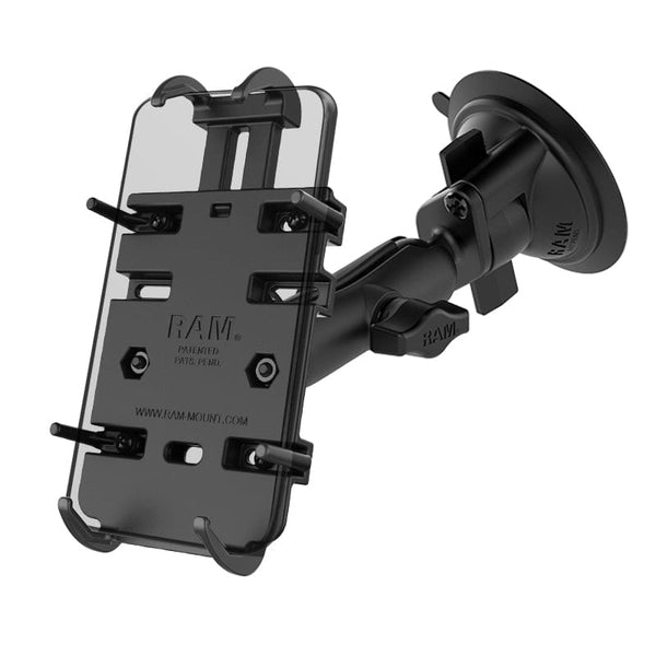 RAM Mounts RAM QUICK-GRIP PHONE MOUNT WITH RAM TWIST-LOCK SUCTION CUP BASE RAM-B-166-PD3 RAM QUICK-GRIP PHONE MOUNT WITH RAM TWIST-LOCK SUCTION CUP BASE