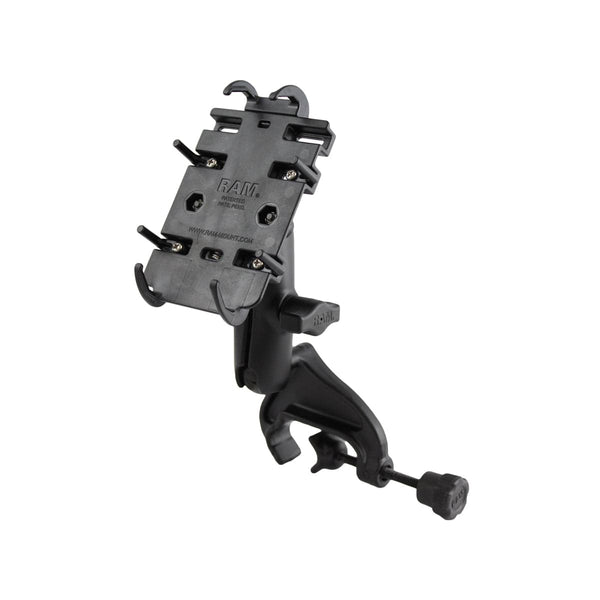 RAM Mounts RAM QUICK-GRIP PHONE MOUNT WITH YOKE CLAMP BASE RAM-B-121-PD3 RAM QUICK-GRIP PHONE MOUNT WITH YOKE CLAMP BASE
