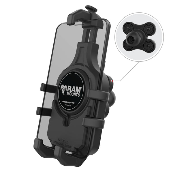 RAM Mounts RAM QUICK-GRIP PRO PHONE HOLDER WITH VIBE-SAFE BALL RAM-HOL-PD5BVU RAM QUICK-GRIP PRO PHONE HOLDER WITH VIBE-SAFE BALL