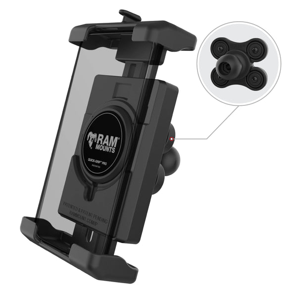 RAM Mounts RAM QUICK-GRIP PRO XL PHONE HOLDER WITH VIBE-SAFE BALL RAM-HOL-PD7BVU RAM QUICK-GRIP PRO XL PHONE HOLDER WITH VIBE-SAFE BALL