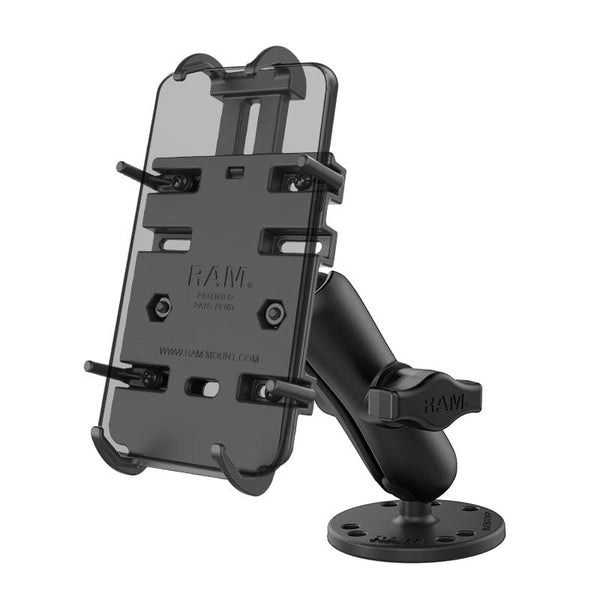 RAM Mounts RAM QUICK-GRIP SPRING-LOADED PHONE MOUNT WITH DRILL-DOWN BASE RAM-B-138-PD3U RAM QUICK-GRIP SPRING-LOADED PHONE MOUNT WITH DRILL-DOWN BASE