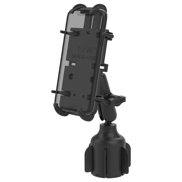 RAM Mounts RAM QUICK-GRIP XL PHONE HOLDER FOR LARGER DEVICES WITH MEDIUM ARM AND STUBBY CUP RAP-B-299-4-PD4U RAM QUICK-GRIP XL PHONE HOLDER FOR LARGER DEVICES WITH MEDIUM ARM AND STUBBY CUP