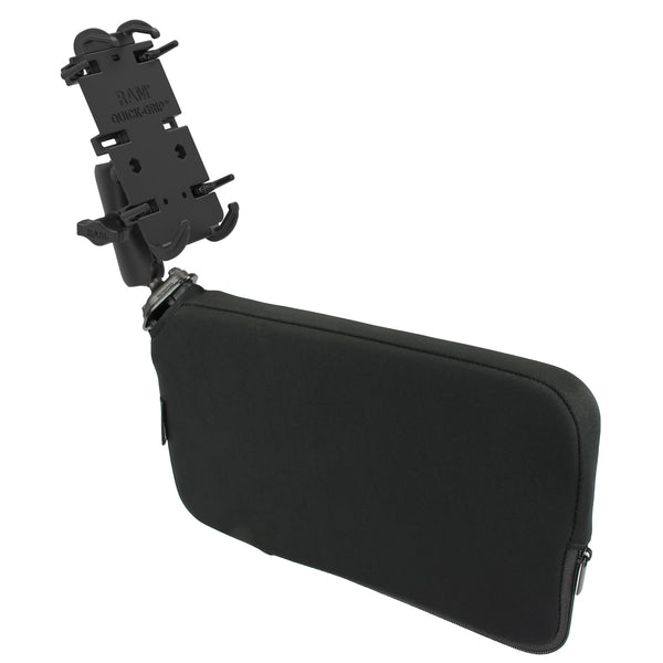 RAM Mounts RAM QUICK-GRIP XL PHONE HOLDER FOR LARGER DEVICES WITH MEDIUM ARM AND TOUGH WEDGE RAM-B-407-PD4U RAM QUICK-GRIP XL PHONE HOLDER FOR LARGER DEVICES WITH MEDIUM ARM AND TOUGH WEDGE