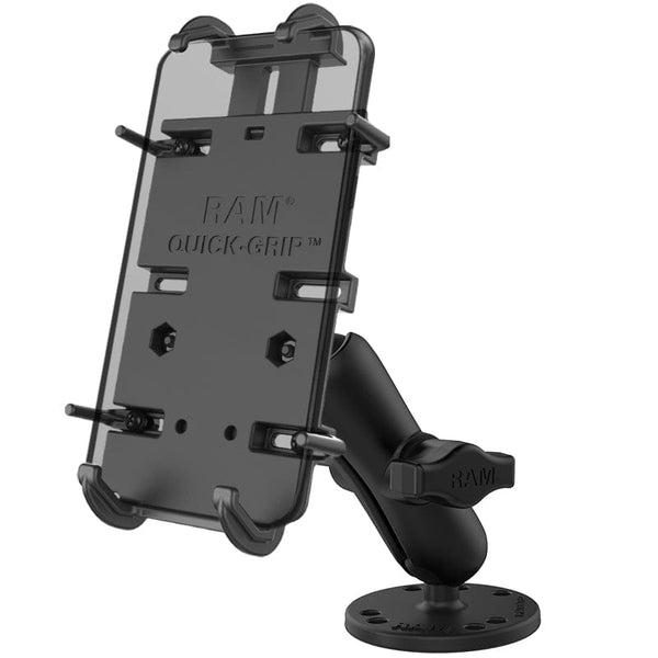 RAM Mounts RAM QUICK-GRIP XL UNIVERSAL HOLDER W/ ROUND MOUNTING BASE RAM-B-138-PD4U RAM QUICK-GRIP XL UNIVERSAL HOLDER W/ ROUND MOUNTING BASE
