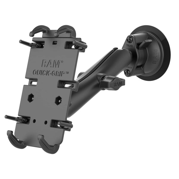 RAM Mounts RAM QUICK-GRIP XL WITH LONG ARM AND SUCTION CUP MOUNT RAM-B-166-C-PD4U RAM QUICK-GRIP XL WITH LONG ARM AND SUCTION CUP MOUNT