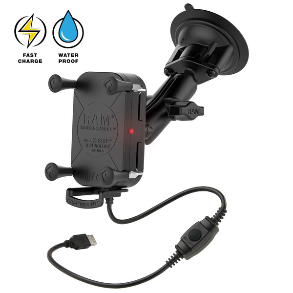 RAM Mounts RAM TOUGH-CHARGE 15W WIRELESS WITH X-GRIP TECHNOLOGY WITH SUCTION CUP MOUNT RAM-B-166-UN12W-1 RAM TOUGH-CHARGE 15W WIRELESS WITH X-GRIP TECHNOLOGY WITH SUCTION CUP MOUNT