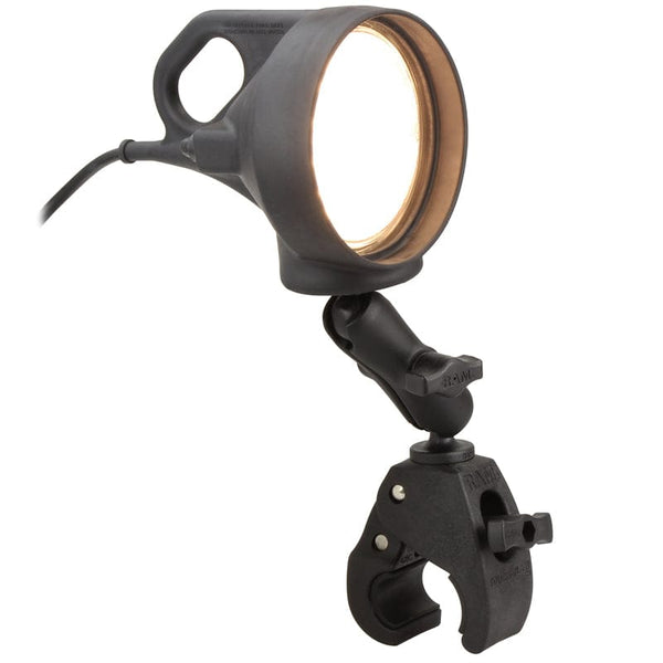 RAM Mounts RAM TOUGH-CLAW DOUBLE BALL MOUNT WITH LED SPOTLIGHT RAM-B-152-404 RAM TOUGH-CLAW DOUBLE BALL MOUNT WITH LED SPOTLIGHT