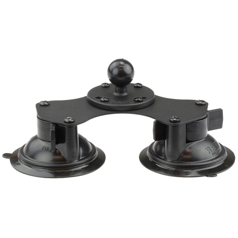 RAM Mounts RAM TWIST-LOCK DUAL SUCTION CUP BASE WITH BALL RAM-B-189B-202U RAM TWIST-LOCK DUAL SUCTION CUP BASE WITH BALL