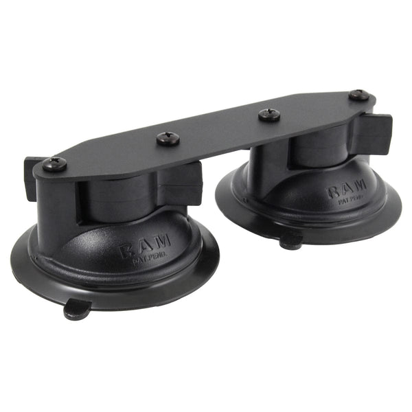RAM Mounts RAM TWIST-LOCK DUAL SUCTION CUP BASE WITH STRAIGHT PLATE RAM-B-189B-FRO1U RAM TWIST-LOCK DUAL SUCTION CUP BASE WITH STRAIGHT PLATE