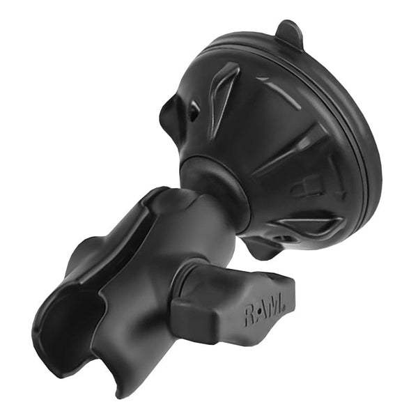 RAM Mounts RAM TWIST-LOCK SMALL SUCTION CUP BASE WITH DOUBLE SOCKET ARM RAM-B-166-2-AU-NB RAM TWIST-LOCK SMALL SUCTION CUP BASE WITH DOUBLE SOCKET ARM