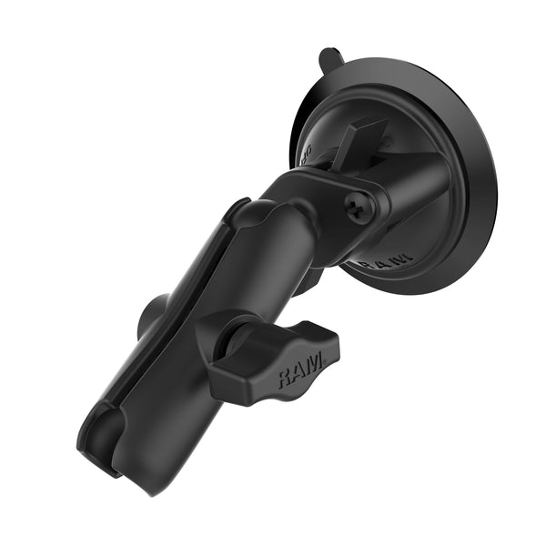 RAM Mounts RAM TWIST-LOCK SUCTION CUP BASE WITH DOUBLE SOCKET ARM RAM-B-166-103U RAM TWIST-LOCK SUCTION CUP BASE WITH DOUBLE SOCKET ARM