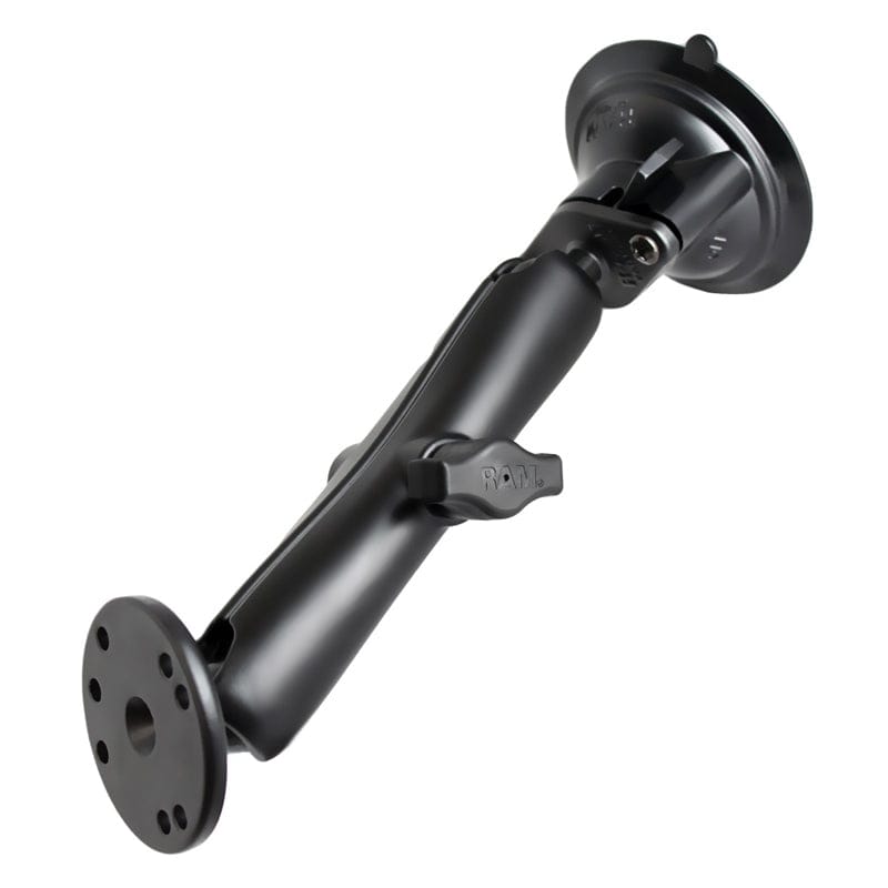RAM Mounts RAM TWIST-LOCK SUCTION CUP DOUBLE BALL MOUNT WITH ROUND PLATE RAM-B-166-C-202U RAM TWIST-LOCK SUCTION CUP DOUBLE BALL MOUNT WITH ROUND PLATE