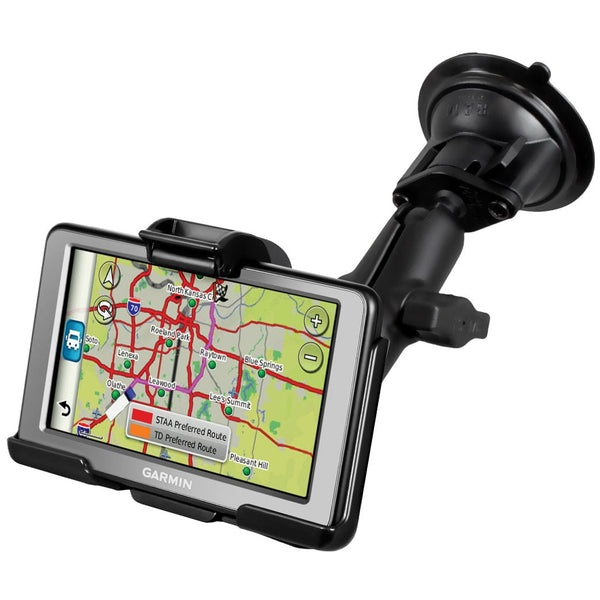 RAM Mounts RAM TWIST-LOCK SUCTION CUP MOUNT FOR GARMIN DEZL 560LMT & 560LT RAM-B-166-GA43U RAM TWIST-LOCK SUCTION CUP MOUNT FOR GARMIN DEZL 560LMT & 560LT
