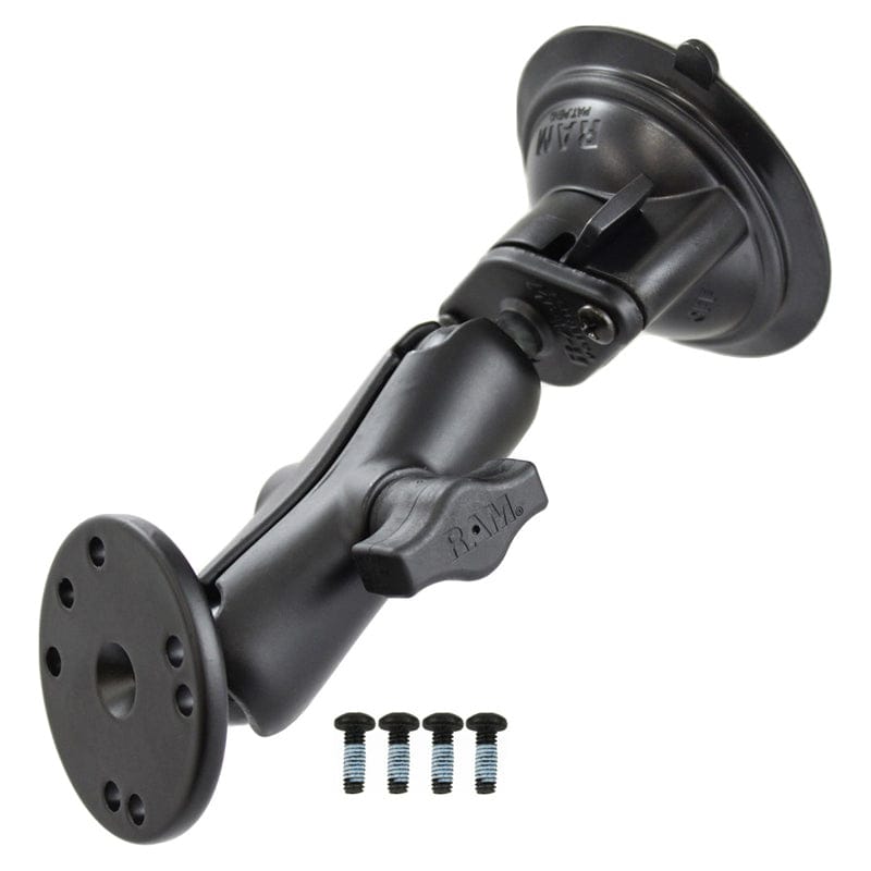 RAM Mounts RAM TWIST-LOCK SUCTION CUP MOUNT WITH ROUND PLATE & HARDWARE RAM-B-166-202U-UK1 RAM TWIST-LOCK SUCTION CUP MOUNT WITH ROUND PLATE & HARDWARE