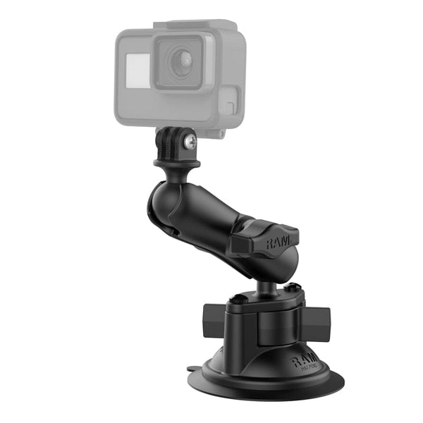 RAM Mounts RAM TWIST-LOCK SUCTION CUP MOUNT WITH UNIVERSAL ACTION CAMERA ADAPTER RAM-B-166-GOP1U RAM TWIST-LOCK SUCTION CUP MOUNT WITH UNIVERSAL ACTION CAMERA ADAPTER