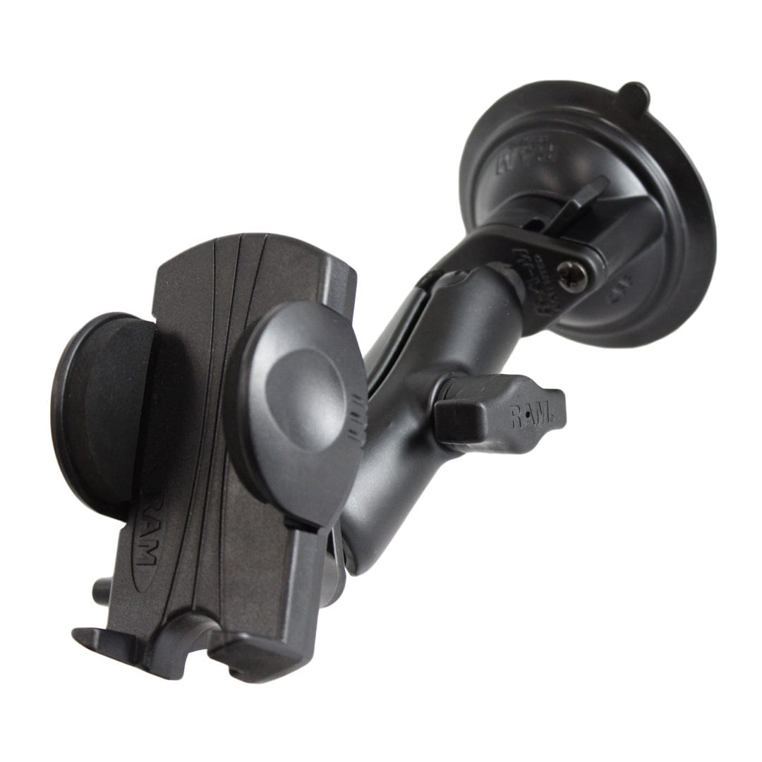 RAM Mounts RAM TWIST-LOCK SUCTION CUP MOUNT WITH UNIVERSAL PHONE HOLDER RAM-B-166-UN1U RAM TWIST-LOCK SUCTION CUP MOUNT WITH UNIVERSAL PHONE HOLDER