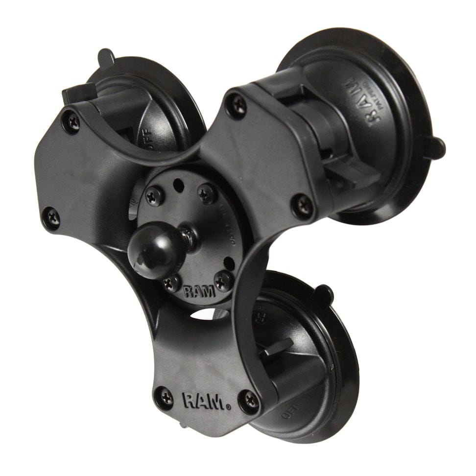 RAM Mounts RAM TWIST-LOCK TRIPLE SUCTION CUP BALL BASE RAP-B-365-224-1U RAM TWIST-LOCK TRIPLE SUCTION CUP BALL BASE