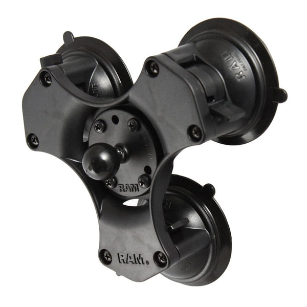 RAM Mounts RAM TWIST-LOCK TRIPLE SUCTION CUP BALL BASE RAP-B-365-224-1U RAM TWIST-LOCK TRIPLE SUCTION CUP BALL BASE