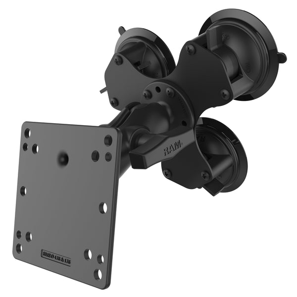 RAM Mounts RAM TWIST-LOCK TRIPLE SUCTION CUP MOUNT WITH 100X100MM VESA PLATE RAM-101U-B-SPX1 RAM TWIST-LOCK TRIPLE SUCTION CUP MOUNT WITH 100X100MM VESA PLATE