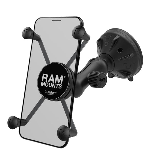 RAM Mounts RAM X-GRIP LARGE PHONE MOUNT WITH LOW PROFILE SUCTION BASE RAP-B-166-2-UN10U RAM X-GRIP LARGE PHONE MOUNT WITH LOW PROFILE SUCTION BASE