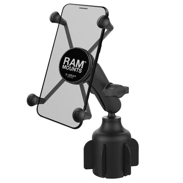 RAM Mounts RAM X-GRIP LARGE PHONE MOUNT WITH RAM STUBBY CUP HOLDER BASE RAP-B-299-4-UN10U RAM X-GRIP LARGE PHONE MOUNT WITH RAM STUBBY CUP HOLDER BASE