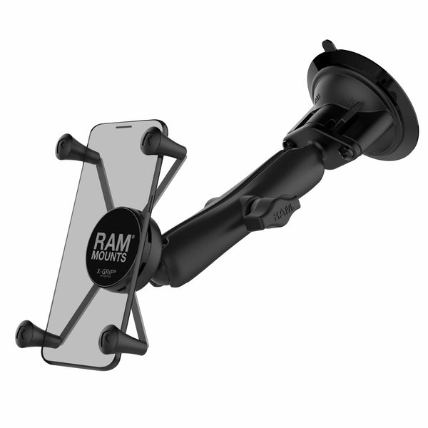 RAM Mounts RAM X-GRIP LARGE PHONE MOUNT WITH RAM TWIST-LOCK SUCTION CUP BASE RAM-B-166-C-UN10U RAM X-GRIP LARGE PHONE MOUNT WITH RAM TWIST-LOCK SUCTION CUP BASE