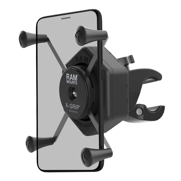 RAM Mounts RAM X-GRIP LARGE PHONE MOUNT WITH VIBE-SAFE AND SMALL TOUGH-CLAW RAM-HOL-UN10-462-400 RAM X-GRIP LARGE PHONE MOUNT WITH VIBE-SAFE AND SMALL TOUGH-CLAW