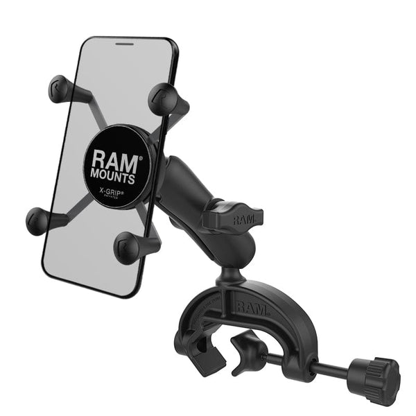 RAM Mounts RAM X-GRIP PHONE MOUNT WITH COMPOSITE YOKE CLAMP BASE RAP-B-121-UN7U RAM X-GRIP PHONE MOUNT WITH COMPOSITE YOKE CLAMP BASE