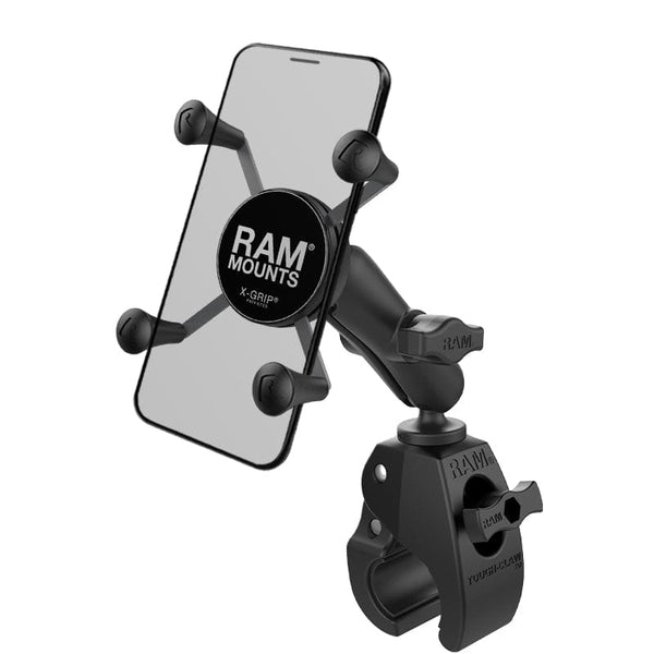 RAM Mounts RAM X-GRIP PHONE MOUNT WITH RAM TOUGH-CLAW SMALL CLAMP BASE RAM-B-400-HOL-UN7BU RAM X-GRIP PHONE MOUNT WITH RAM TOUGH-CLAW SMALL CLAMP BASE