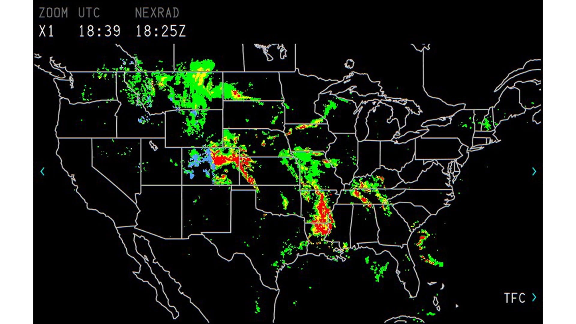 Satellite weather radar