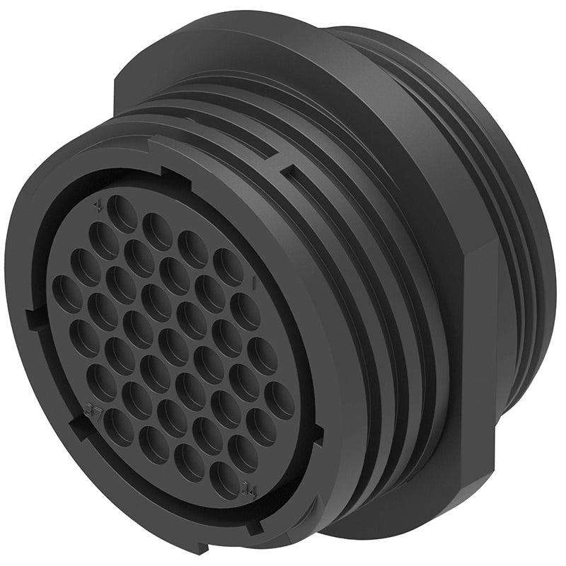 TE Connectivity Aviation Connectors CIRCULAR CONNECTOR/37 position, female, shell size 23, free hanging mount, UL 94 V-0 flammability rating, threaded, stra 206306-2 CIRCULAR CONNECTOR/37 position, female, shell size 23, free hanging mount, UL 94 V-0 flammability rating, threaded, stra