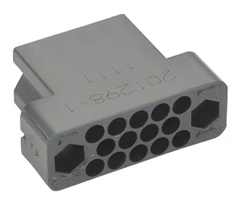 TE Connectivity Aviation Connectors RACK and PANEL CONNECTOR/Female block, 14 position, panel mount 2012981 RACK and PANEL CONNECTOR/Female block, 14 position, panel mount