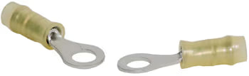 TE Connectivity Aviation Connectors RING TERMINAL/#4 stud/tab size, female, insulated, yellow, tin plating, copper material, nylon insulation, 300 VAC. For 323914 RING TERMINAL/#4 stud/tab size, female, insulated, yellow, tin plating, copper material, nylon insulation, 300 VAC. For