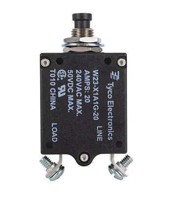 TE Connectivity Aviation Connectors W23 Series Thermal Circuit Breaker 6-1393246-8 W23 Series Thermal Circuit Breaker