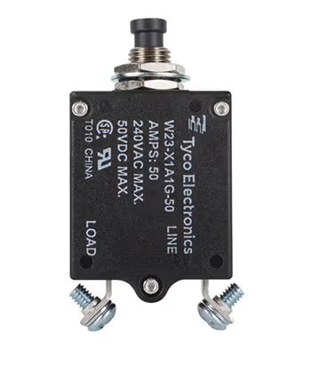 TE Connectivity Aviation Connectors W23 Series Thermal Circuit Breaker W23-X1A1G-50 W23 Series Thermal Circuit Breaker