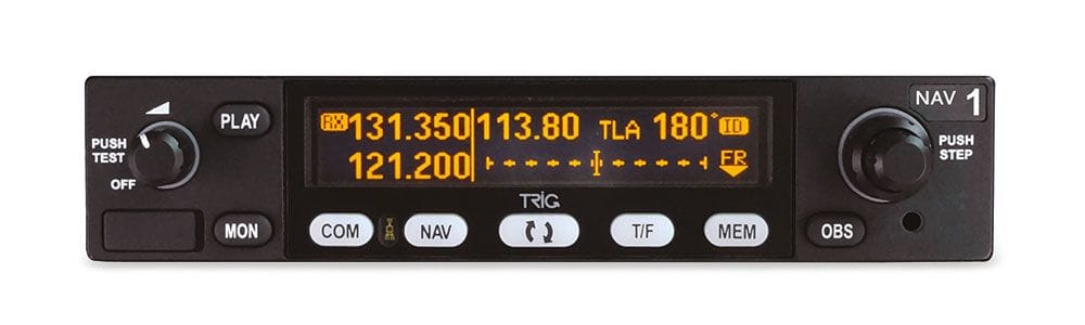 Trig Avionics Aircraft Parts & Accessories Stack Nav/Com: TX57A Nav/Com, 25 kHz 16 watt (complete system) 01957-00-01 Stack Nav/Com: TX57A Nav/Com, 25 kHz 16 watt (complete system)